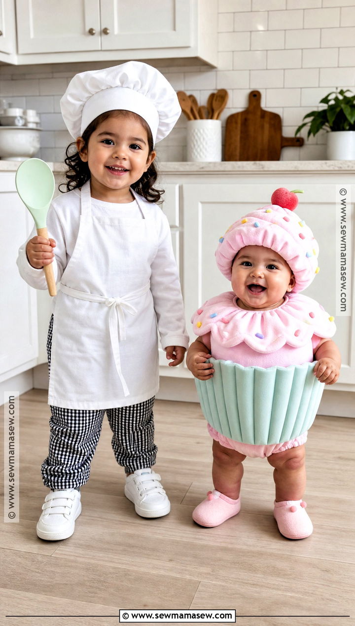 Chef And Baby Cupcake Sister Costumes - 30 sister halloween costumes toddler for babies
