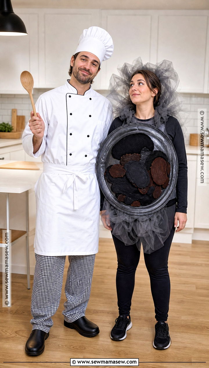 Chef And Burnt Dinner Couple Costume - 35 funny halloween costumes for couples