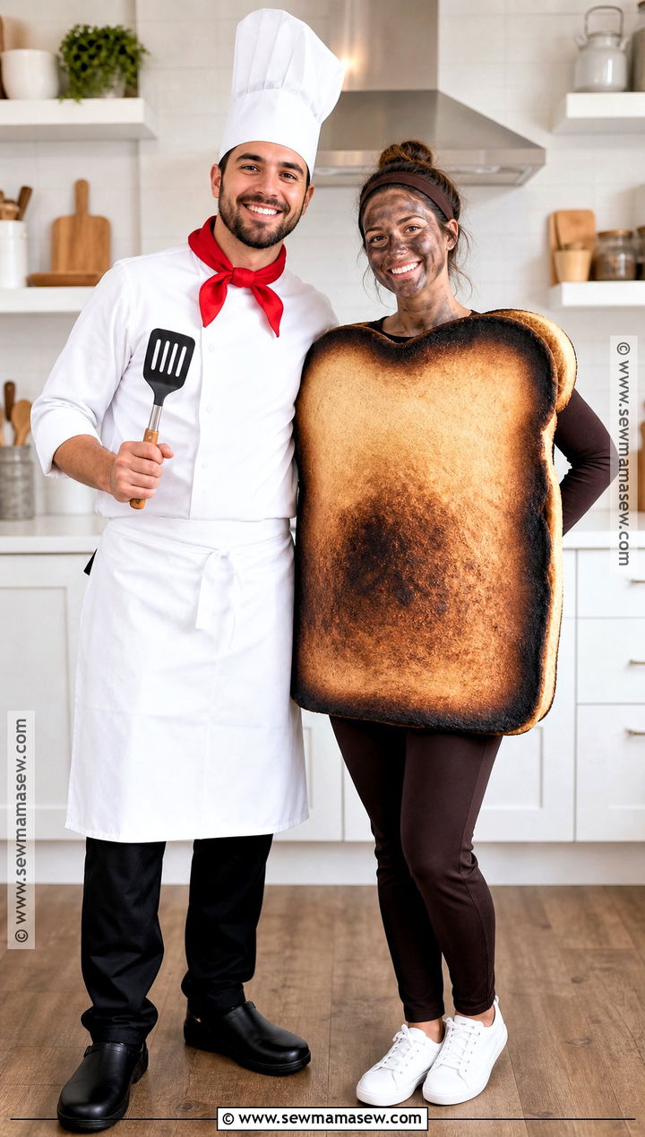 Chef And Burnt Toast Couple Costume - 35 funny halloween costume ideas
