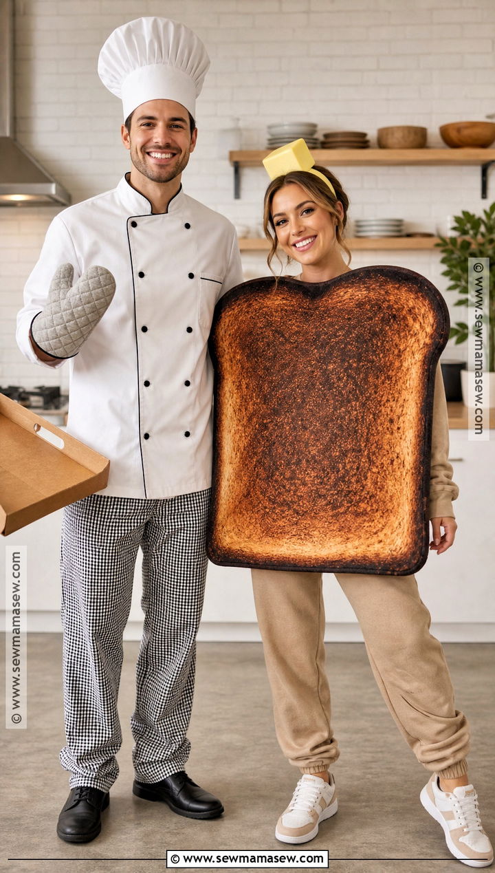 Chef And Burnt Toast Couple Costume - 30 Unique Couples Halloween Costume Ideas Funny