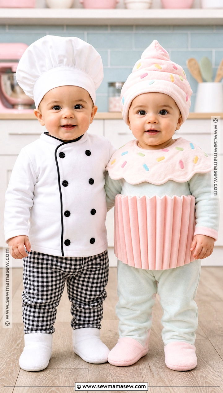 Chef And Cupcake Twin Baby Costume - 30 twin halloween costumes for babies