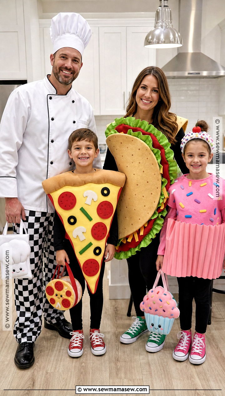 Chef And Food Family Costume - 35 family of four halloween costumes