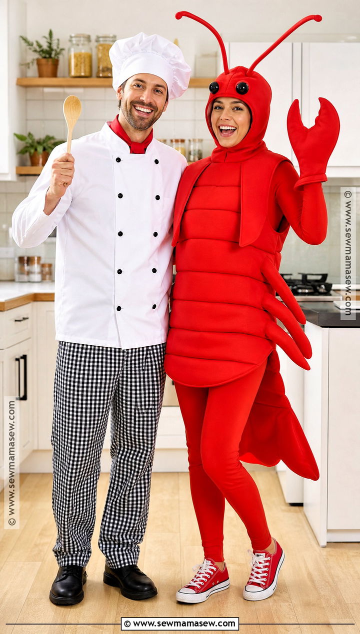 Chef And Lobster Costume - 35 clever couples halloween costumes