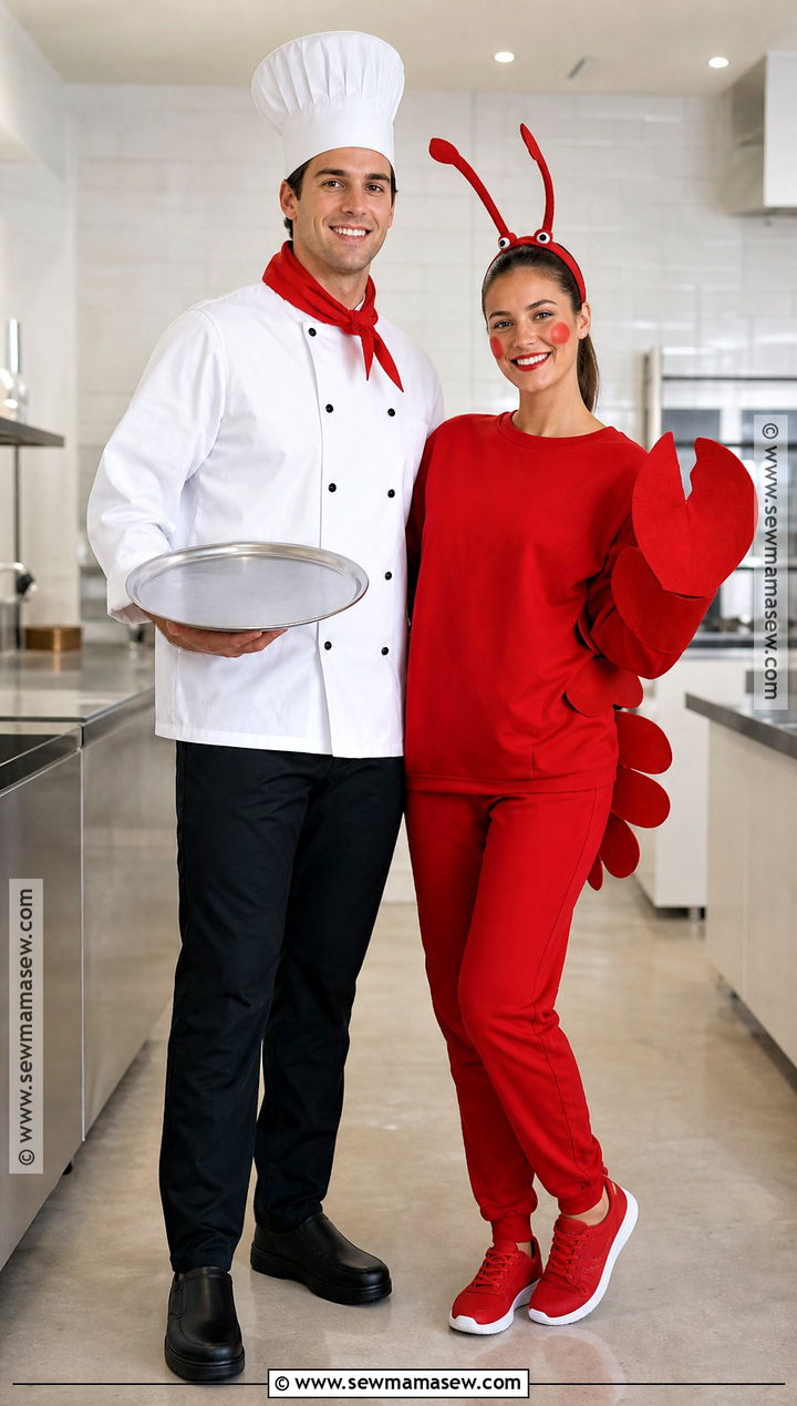 Chef And Lobster Costume - 50 couples halloween costume ideas