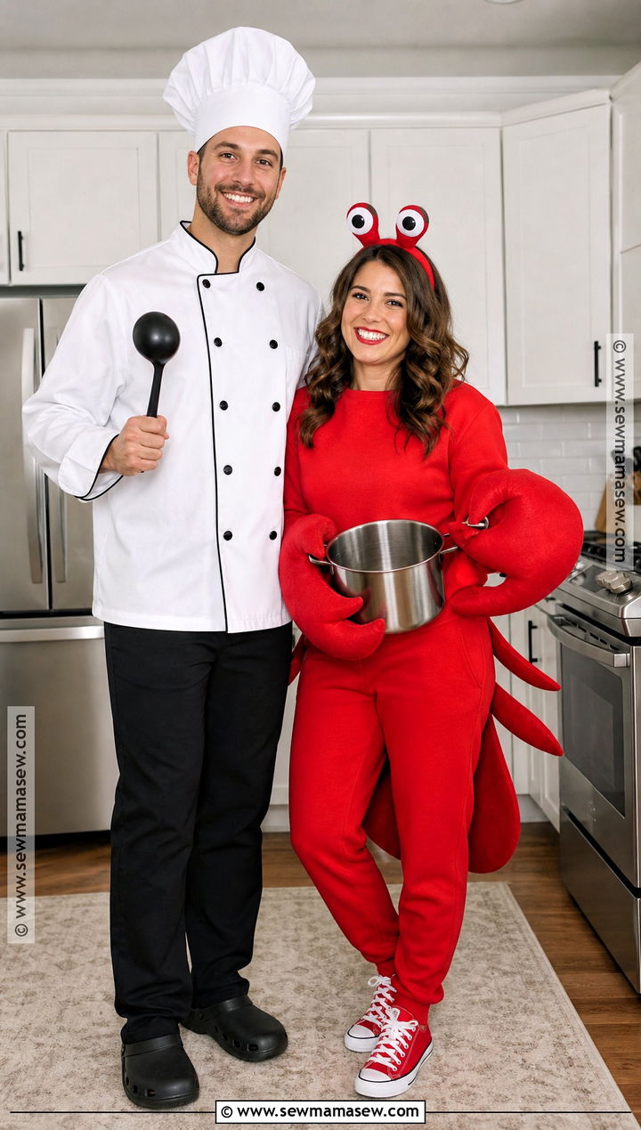 Chef And Lobster Couple Costume - 30 couples costumes ideas