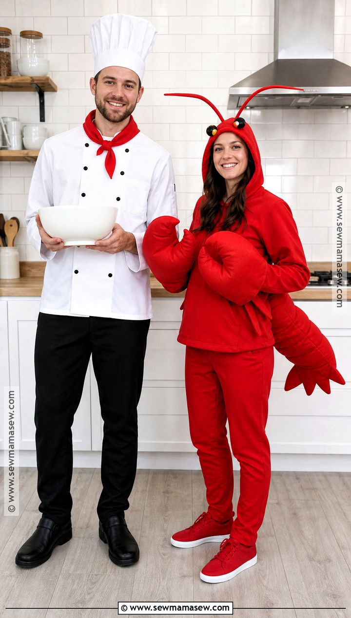 Chef And Lobster Duo Costume - 35 easy duo halloween costumes