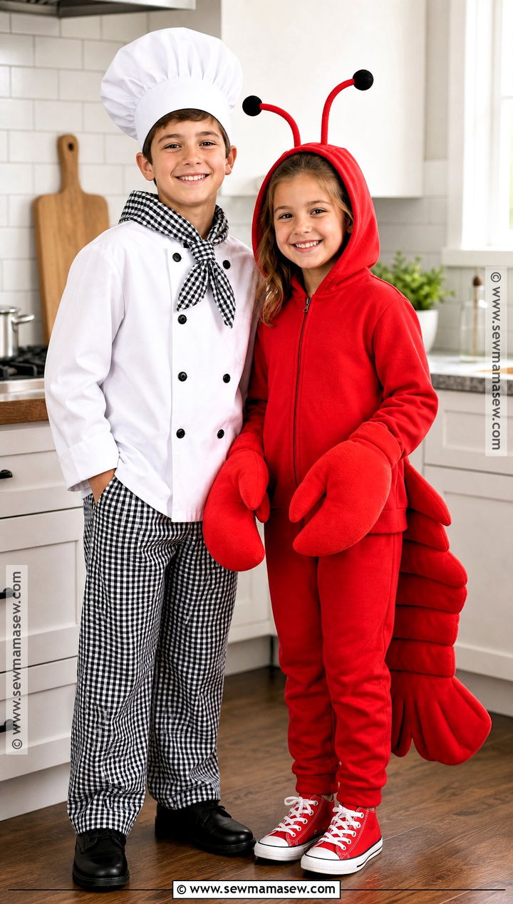 Chef And Lobster Sibling Costume - 35 brother and sister halloween costumes