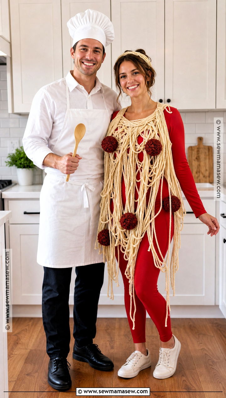 Chef And Spaghetti Couple Costume - 40 easy couple costumes