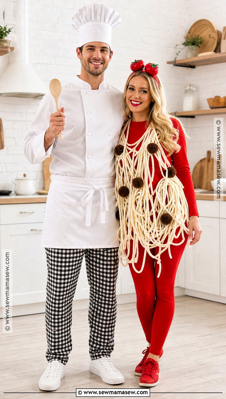 Chef And Spaghetti Couple Costume - 50 couple costumes for halloween