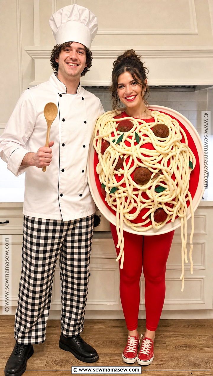 Chef And Spaghetti Couple Costume - 30 unique couple costumes