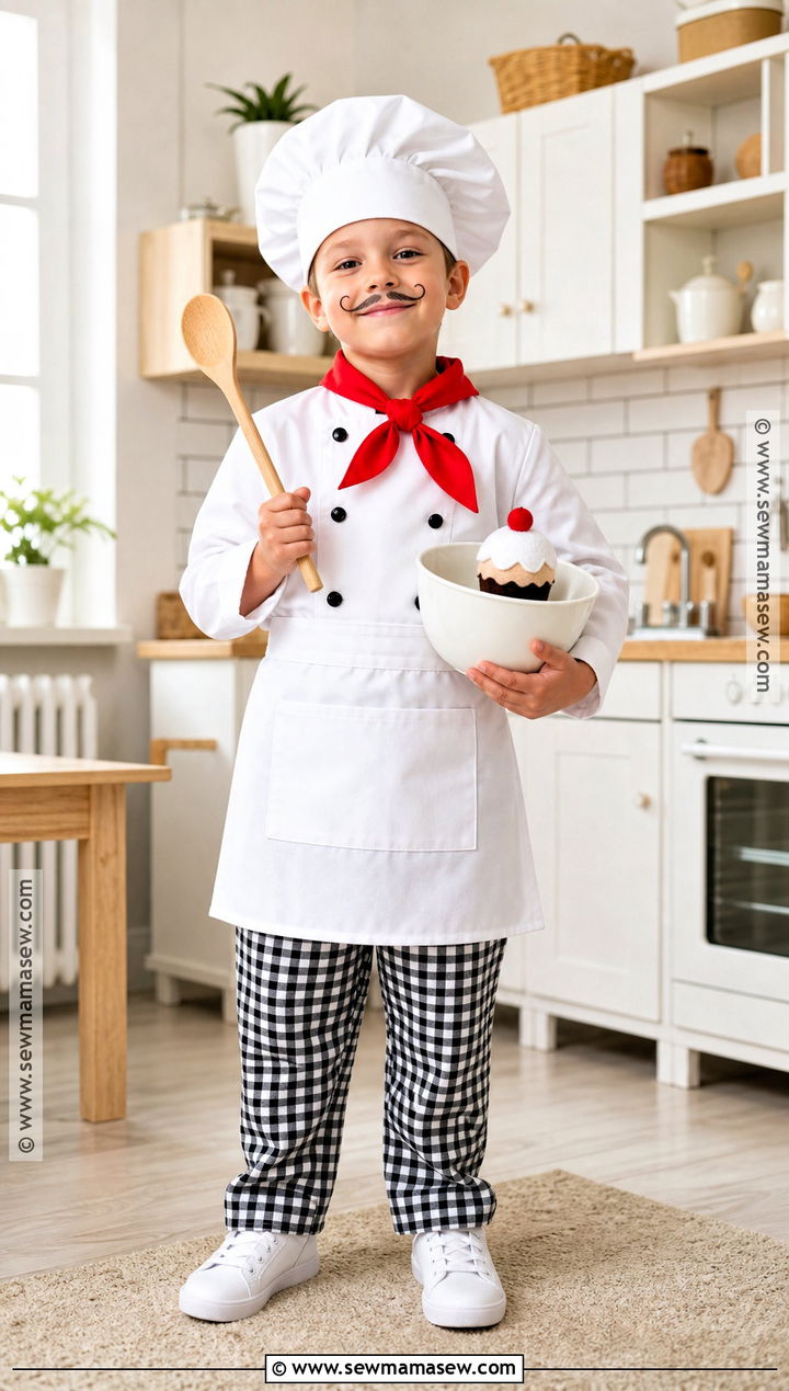 Chef Costume With Checkered Pants - 40 kids costumes