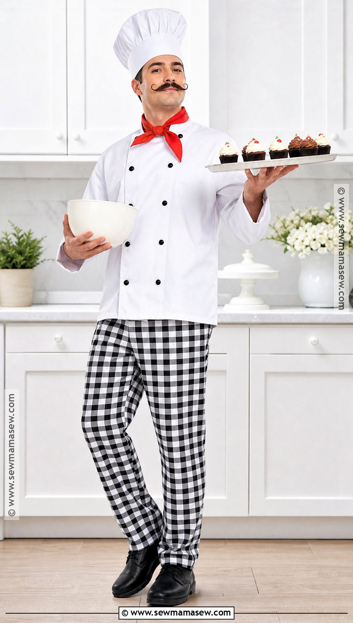 Chef Costume With Checkered Pants - 45 mens halloween costumes