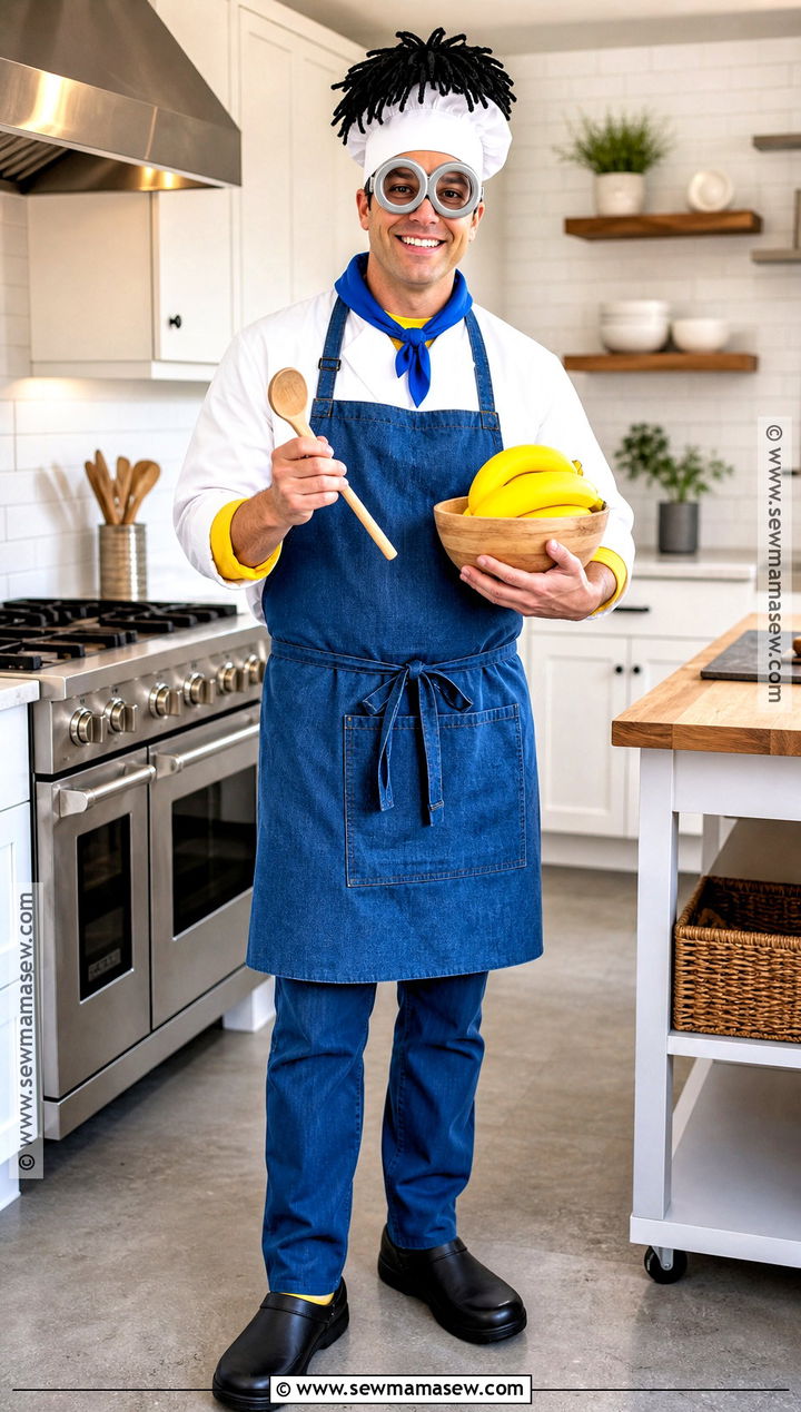 Chef Minion Costume With Blue Apron - 30 minons outfit costume ideas