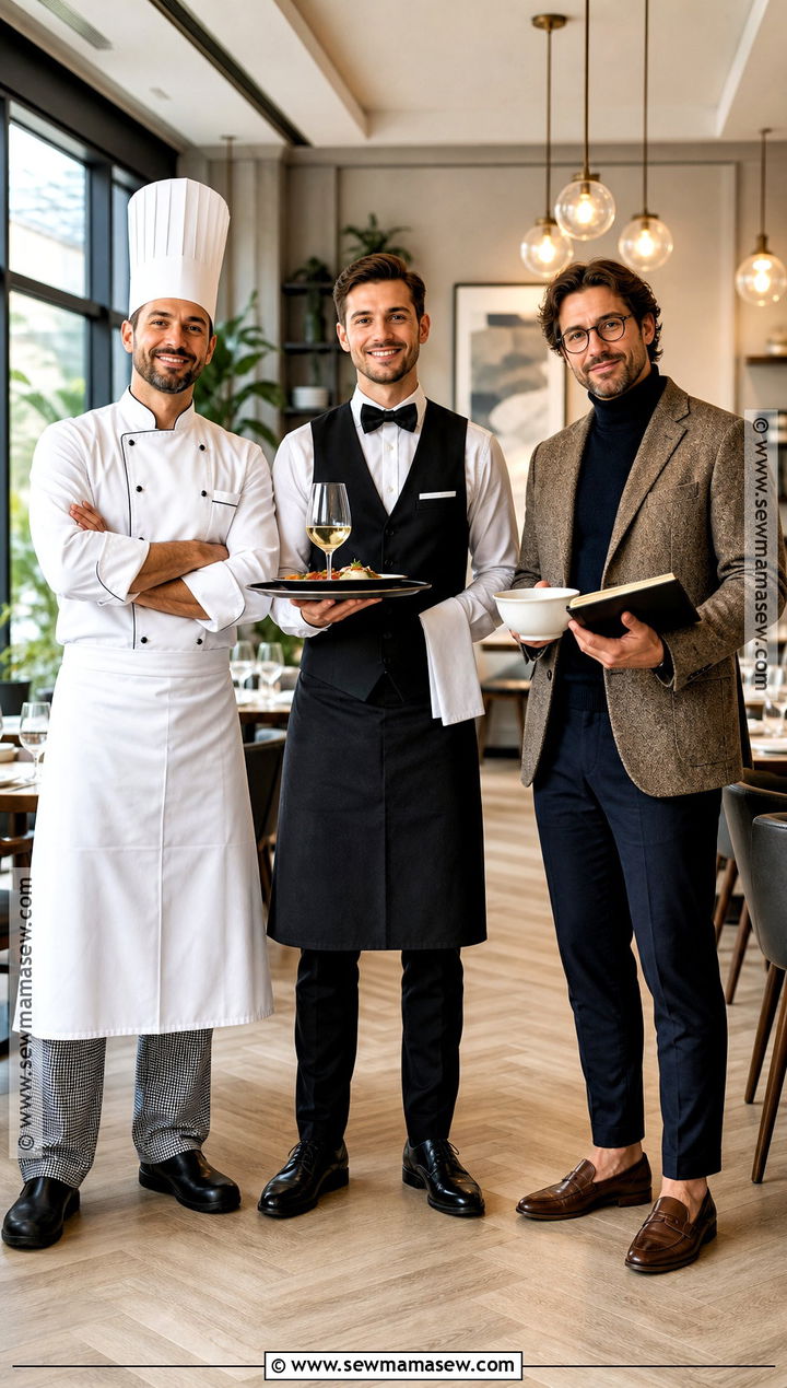 Chef Waiter And Food Critic Restaurant Trio Costume - 30 Trio Halloween Costumes for Men