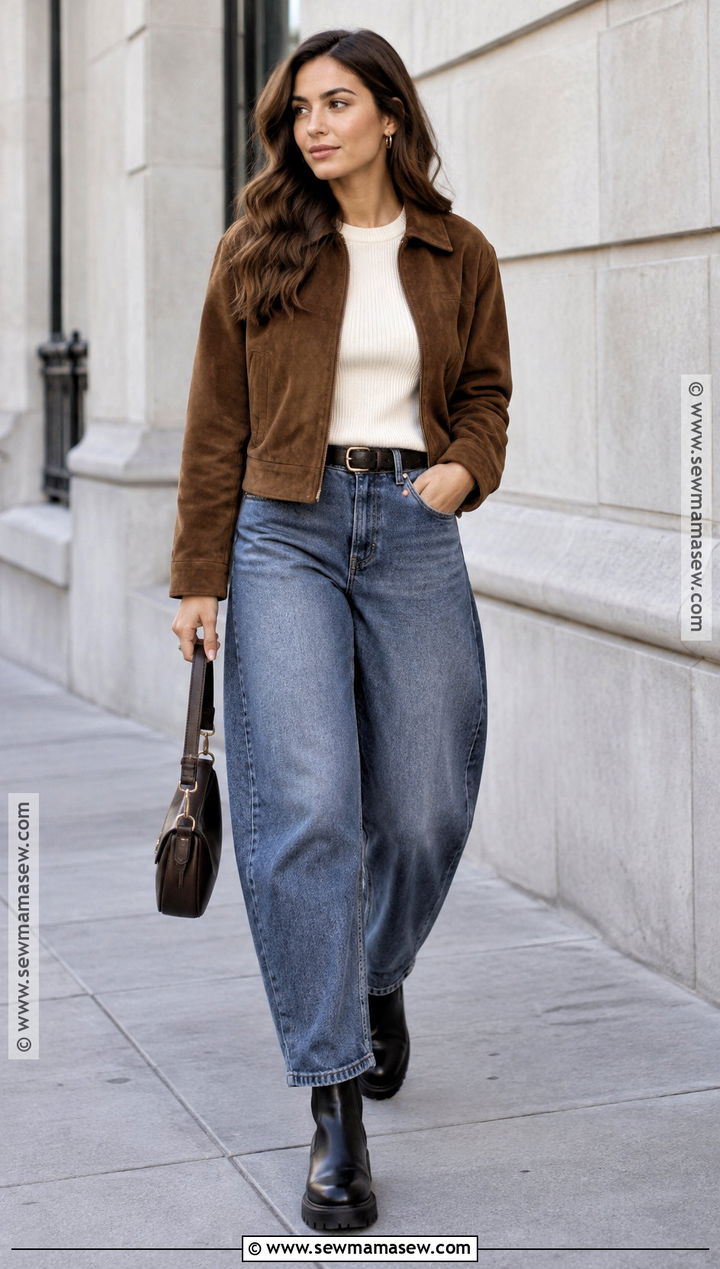 Chelsea Boots With Barrel Jeans And A Cropped Jacket - 20 fall chelsea boot outfits
