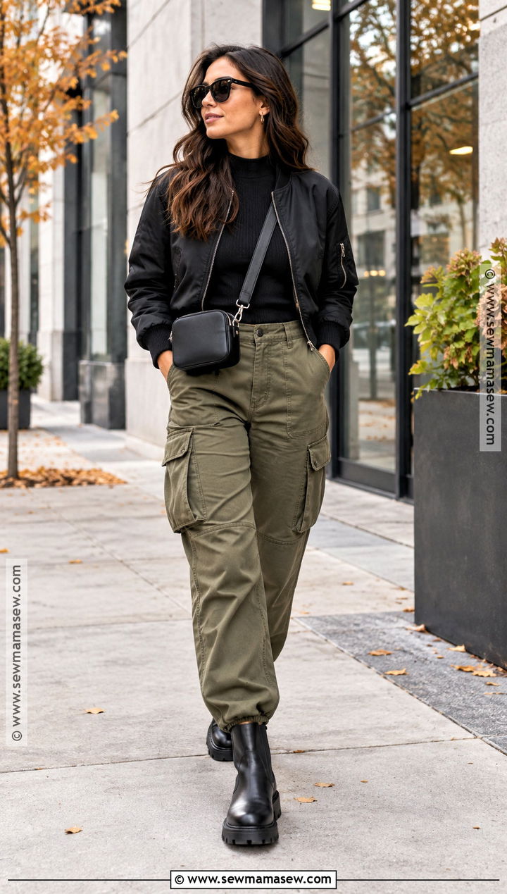 Chelsea Boots With Cargo Pants And A Bomber Jacket - 20 fall chelsea boot outfits