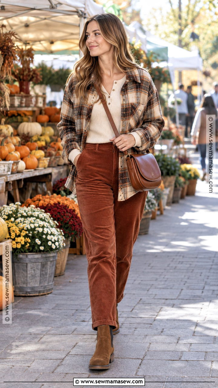 Chelsea Boots With Corduroy Pants And A Shacket - 20 fall chelsea boot outfits