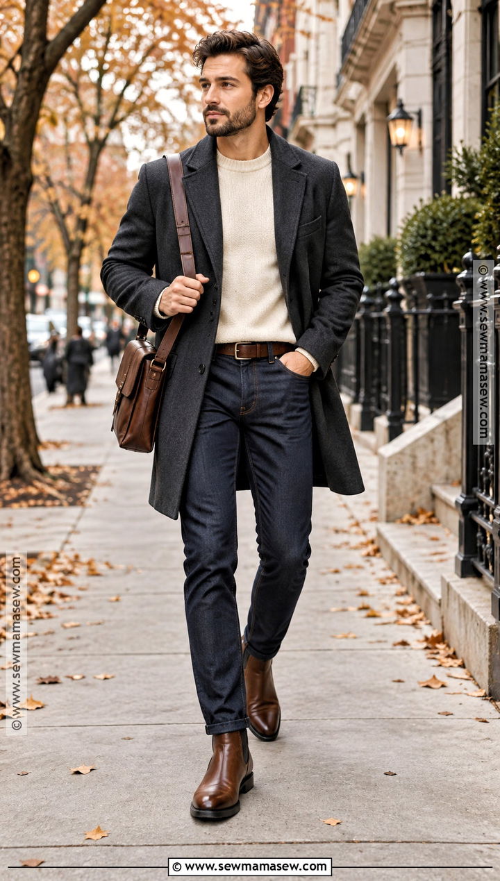 Chelsea Boots With Dark Jeans And Wool Coat - 20 fall shoes for men