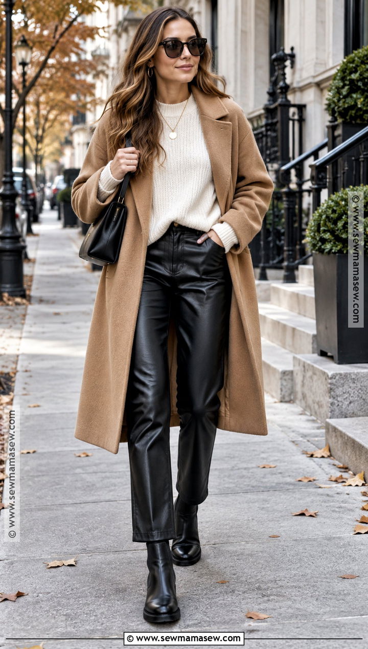 Chelsea Boots With Faux Leather Pants And A Soft Sweater - 20 fall chelsea boot outfits