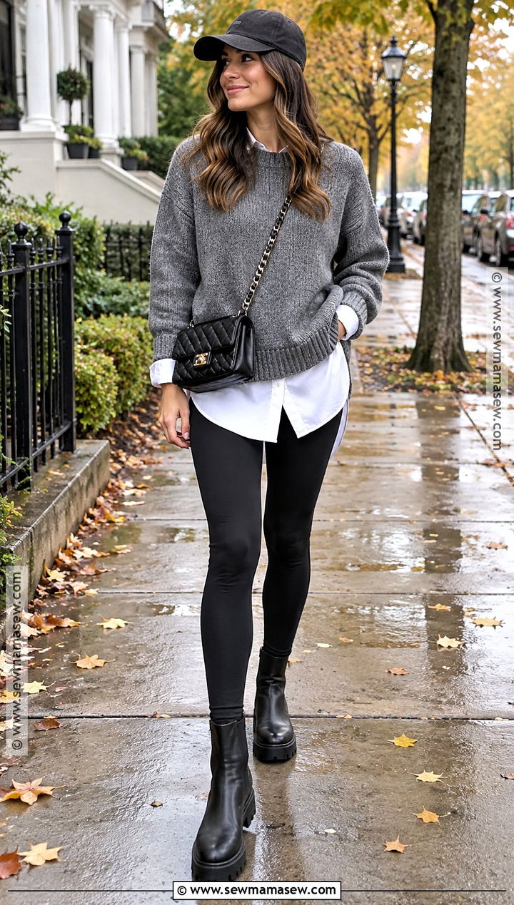 Chelsea Boots With Leggings Outfit - 20 cute shoes for fall