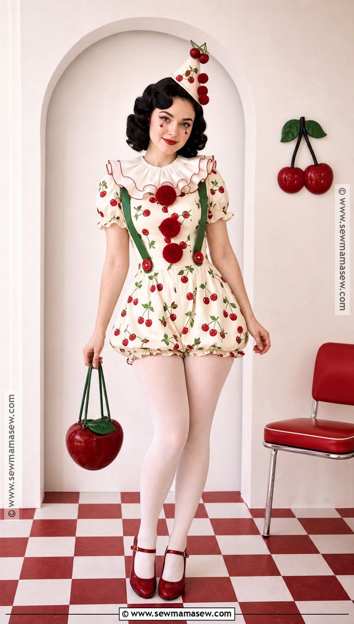 Cherry Clown Costume - 30 Cute Clown Costume Ideas for Women