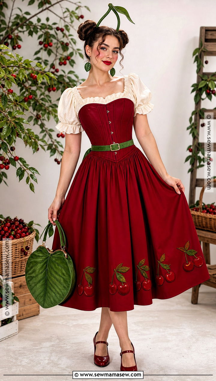Cherry Red Corset Costume - 35 Red Corset Costume Ideas