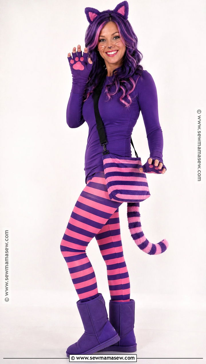 Cheshire Cat Costume With Purple Stripes - 30 purple hair costume ideas