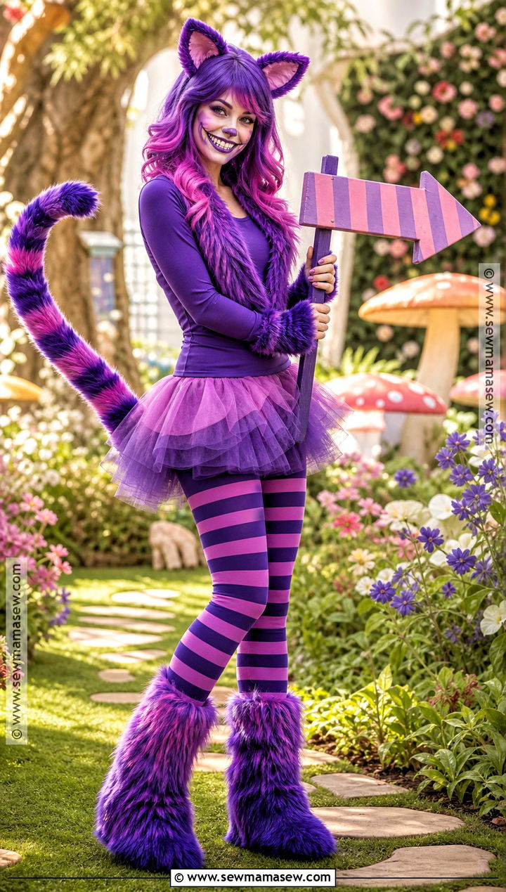 Cheshire Cat Purple Costume - 35 tim burton costumes