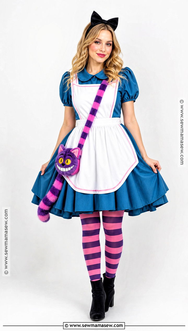Cheshire Inspired Alice Costume With Striped Tights - 40 alice costume ideas