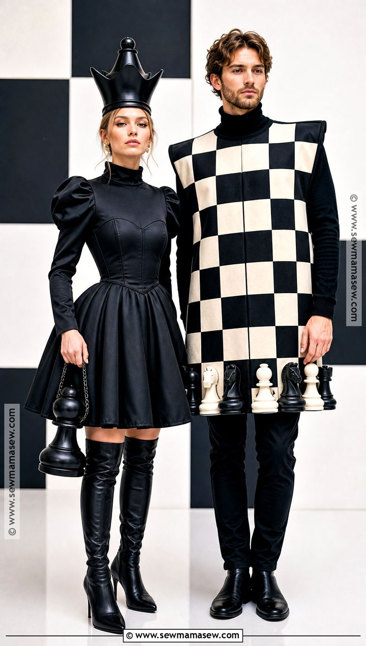 Chess Queen And Chessboard Duo Costume - 35 unique duo halloween costumes