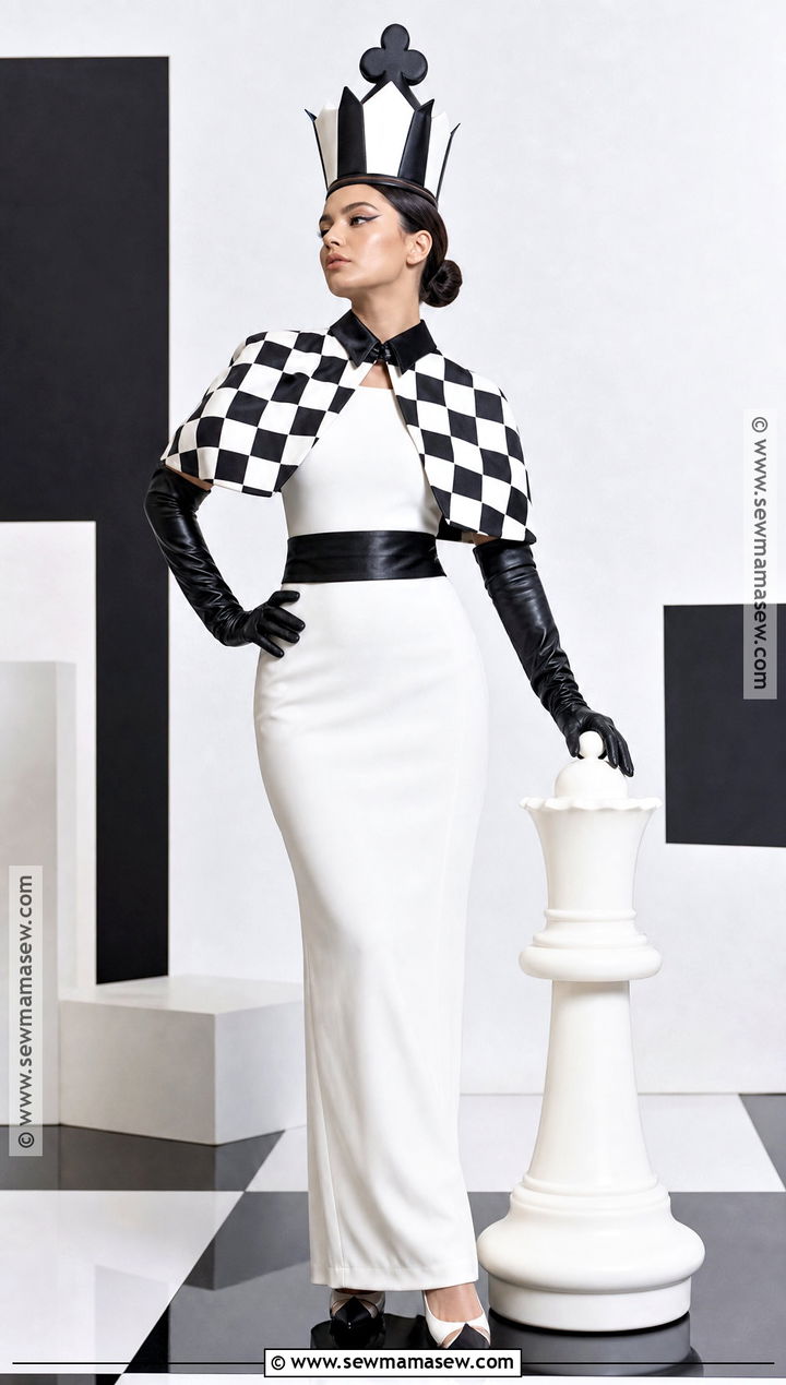 Chess Queen Costume With Checkered Cape - 30 Unique Costume Ideas for Women