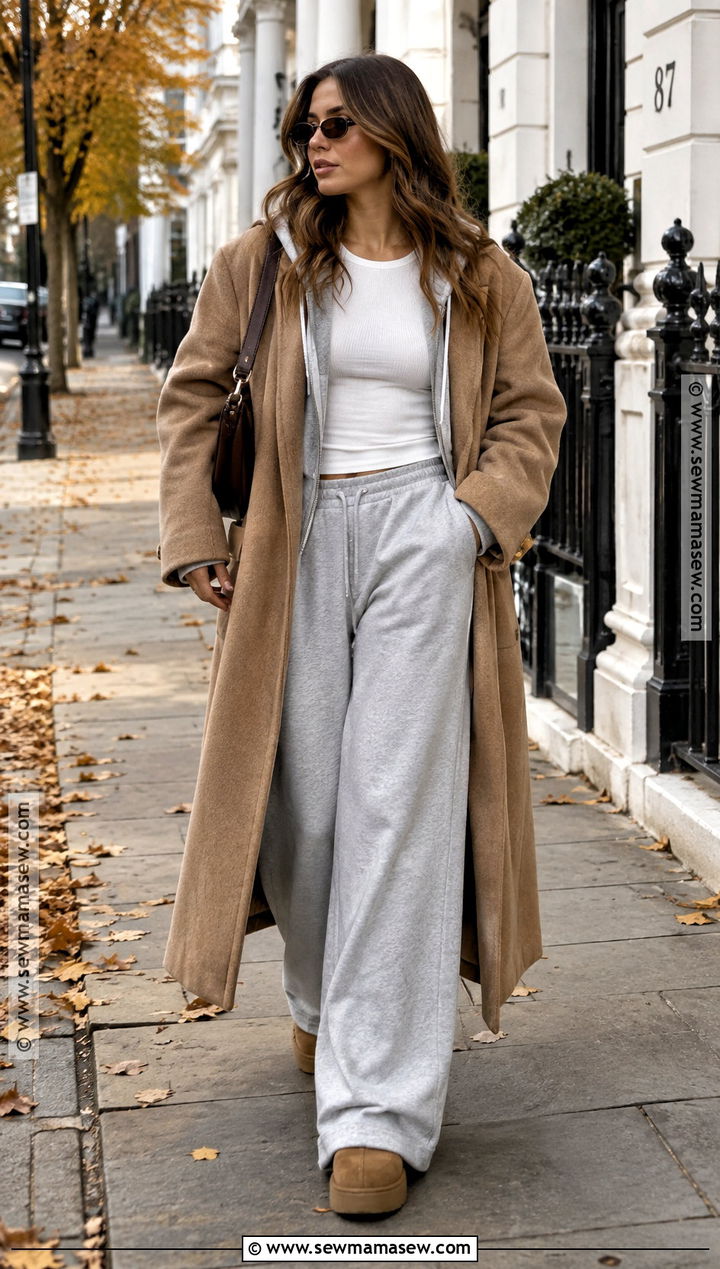 Chestnut UGG Boots With Wide Leg Sweatpants - 15 ugg boots outfit fall