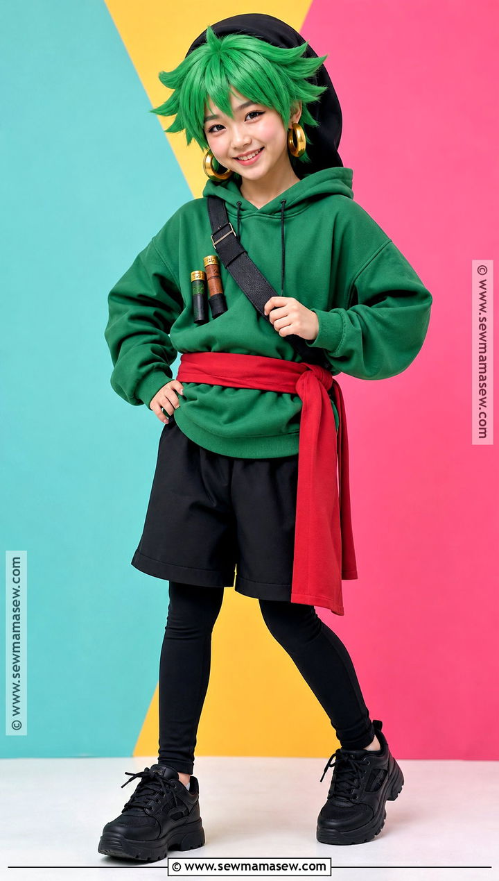 Chibi Zoro Cosplay With Oversized Green Hoodie - 30 zoro cosplay ideas for girls