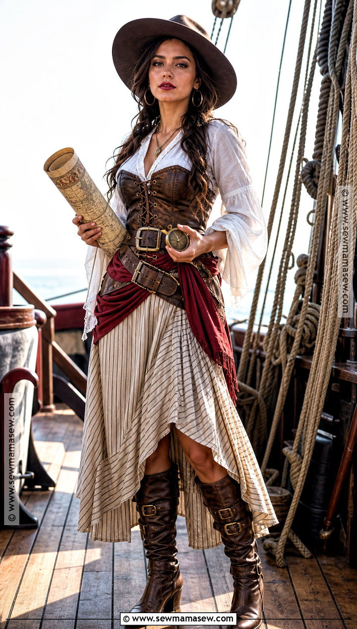 Chic Pirate Costume With Corset Vest - 35 chic halloween costumes
