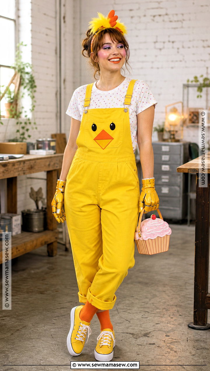 Chica Costume With Overalls And Sneakers - 30 Chica Halloween Costume Ideas