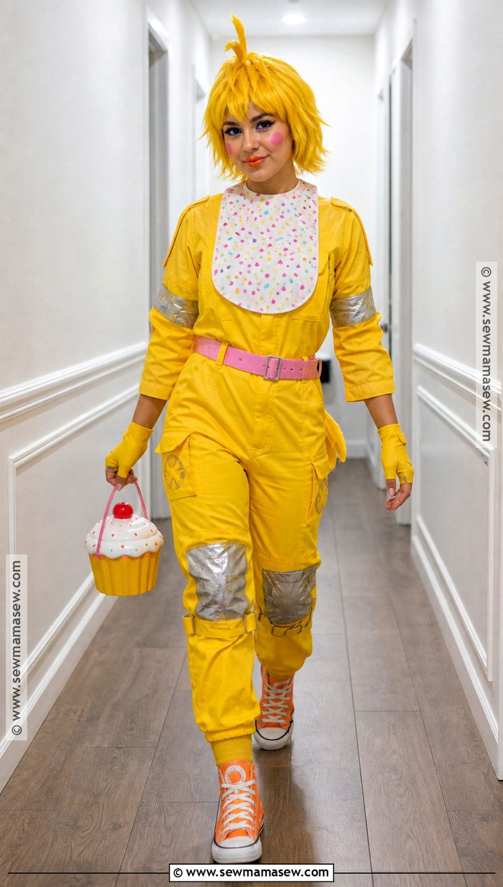 Chica Costume With Yellow Jumpsuit - 30 Chica Halloween Costume Ideas