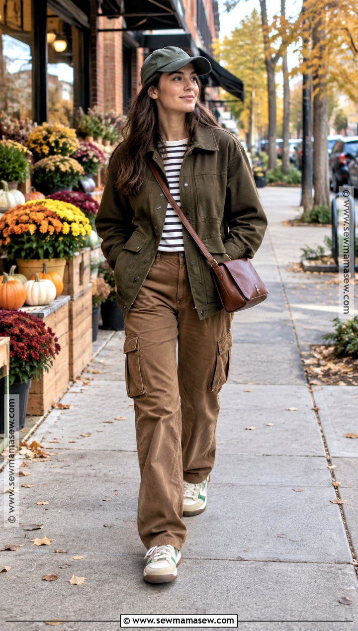 Chicago Fall Outfit With Barn Jacket and Cargo Pants - 15 Chicago Street Style Fall Ideas