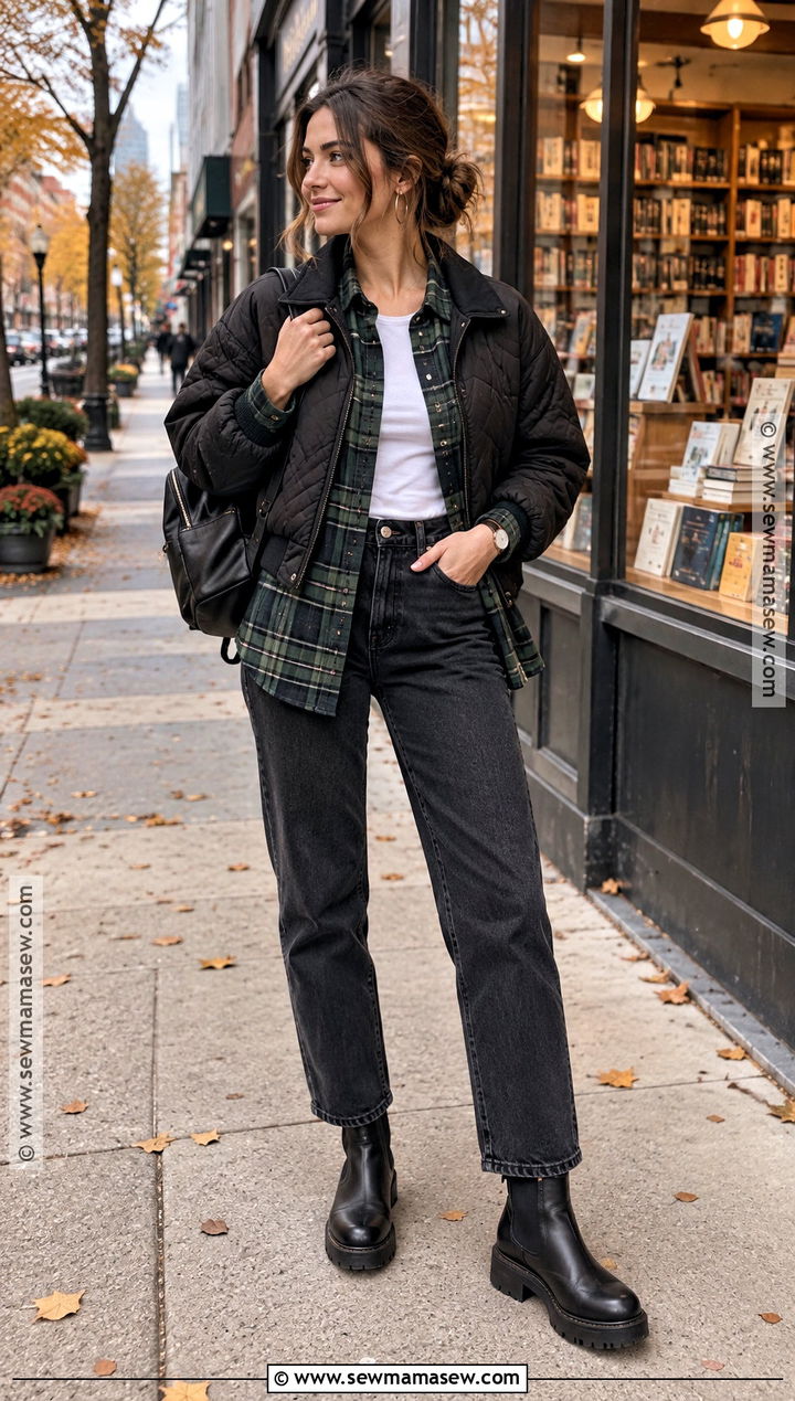 Chicago Fall Plaid Shirt Outfit - 25 chicago fall outfits