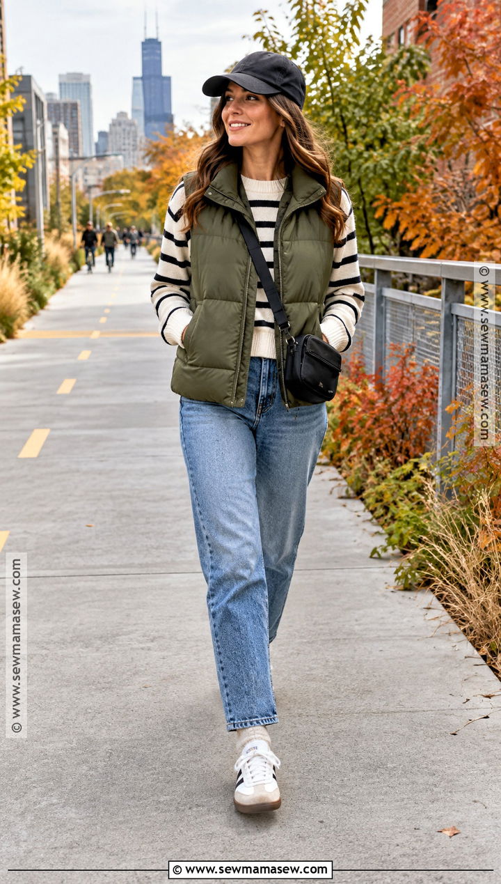 Chicago Fall Puffer Vest Outfit - 25 chicago fall outfits
