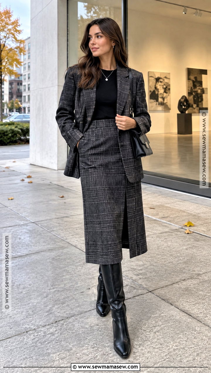 Chicago Fall Skirt Suit Outfit - 25 chicago fall outfits