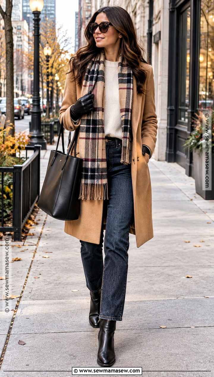 Chicago Fall Wool Coat And Jeans Outfit - 25 chicago fall outfits