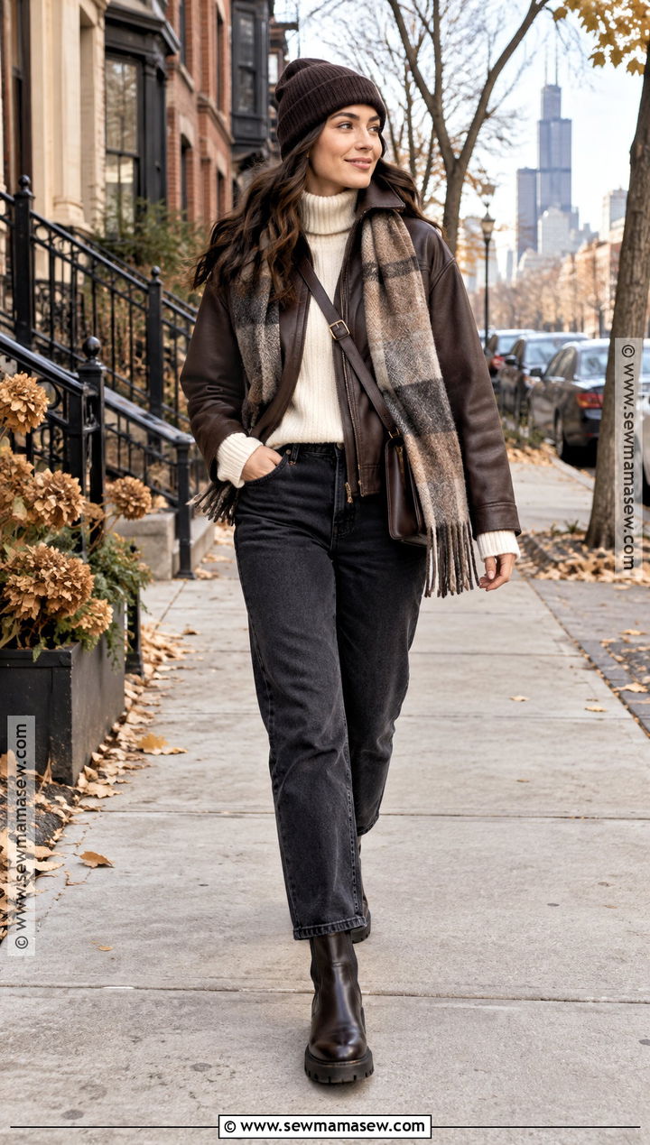 Chicago November Leather Jacket Outfit - 15 Chicago November Outfits for Women