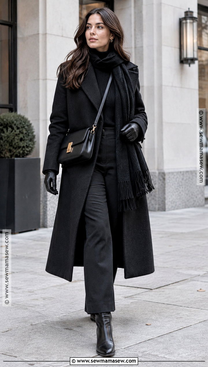 Chicago November Monochrome Black Outfit - 15 Chicago November Outfits for Women