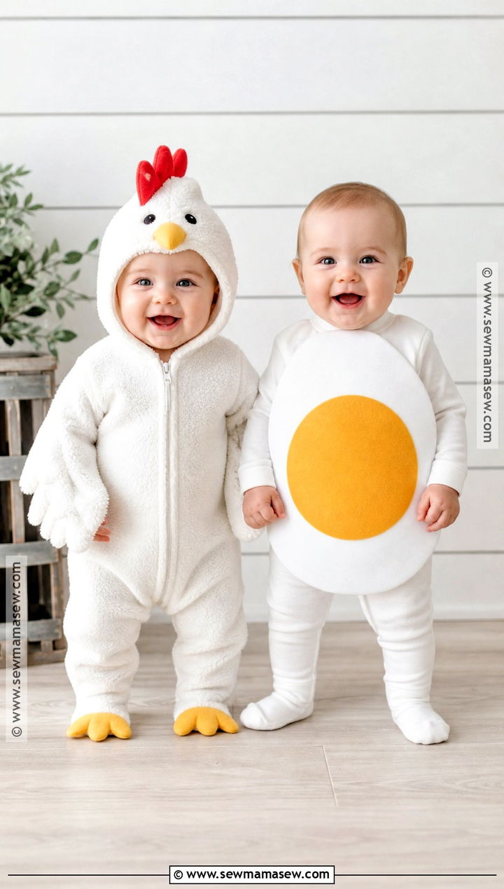 Chicken And Egg Twin Baby Costume - 30 twin halloween costumes for babies
