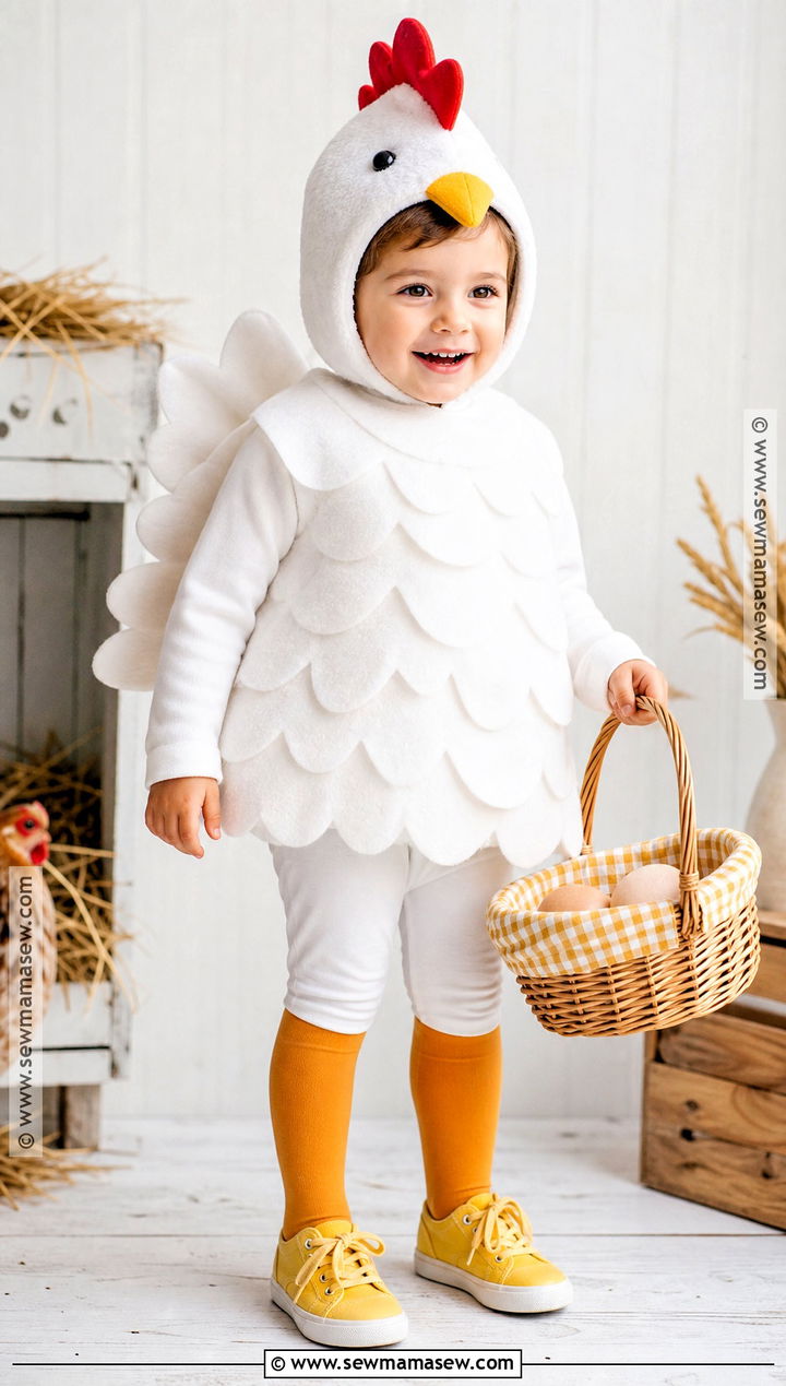 Chicken Costume With Red Comb - 35 animal costumes for kids