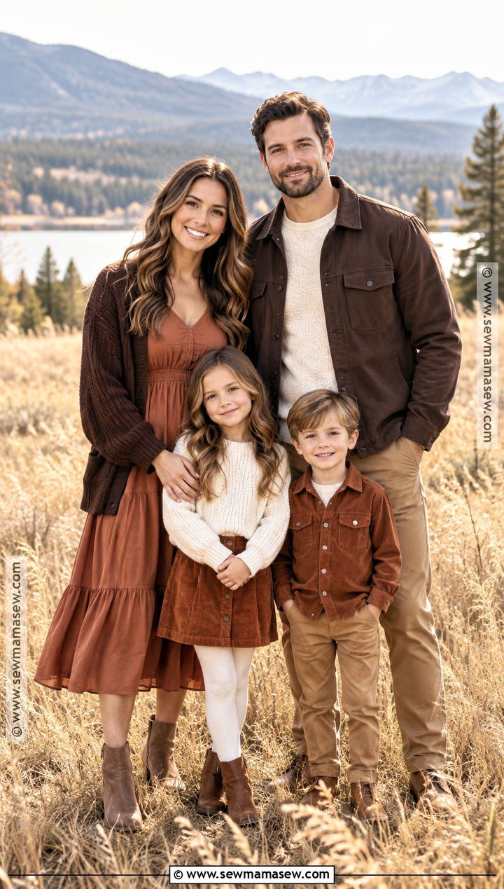 Chocolate And Copper Fall Sunset Family Outfits - 15 fall sunset family pictures outfits