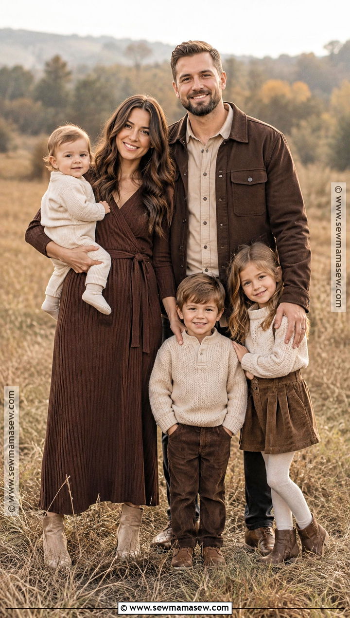 Chocolate Brown And Beige Fall Family Picture Outfits - 15 fall neutral outfits family pictures