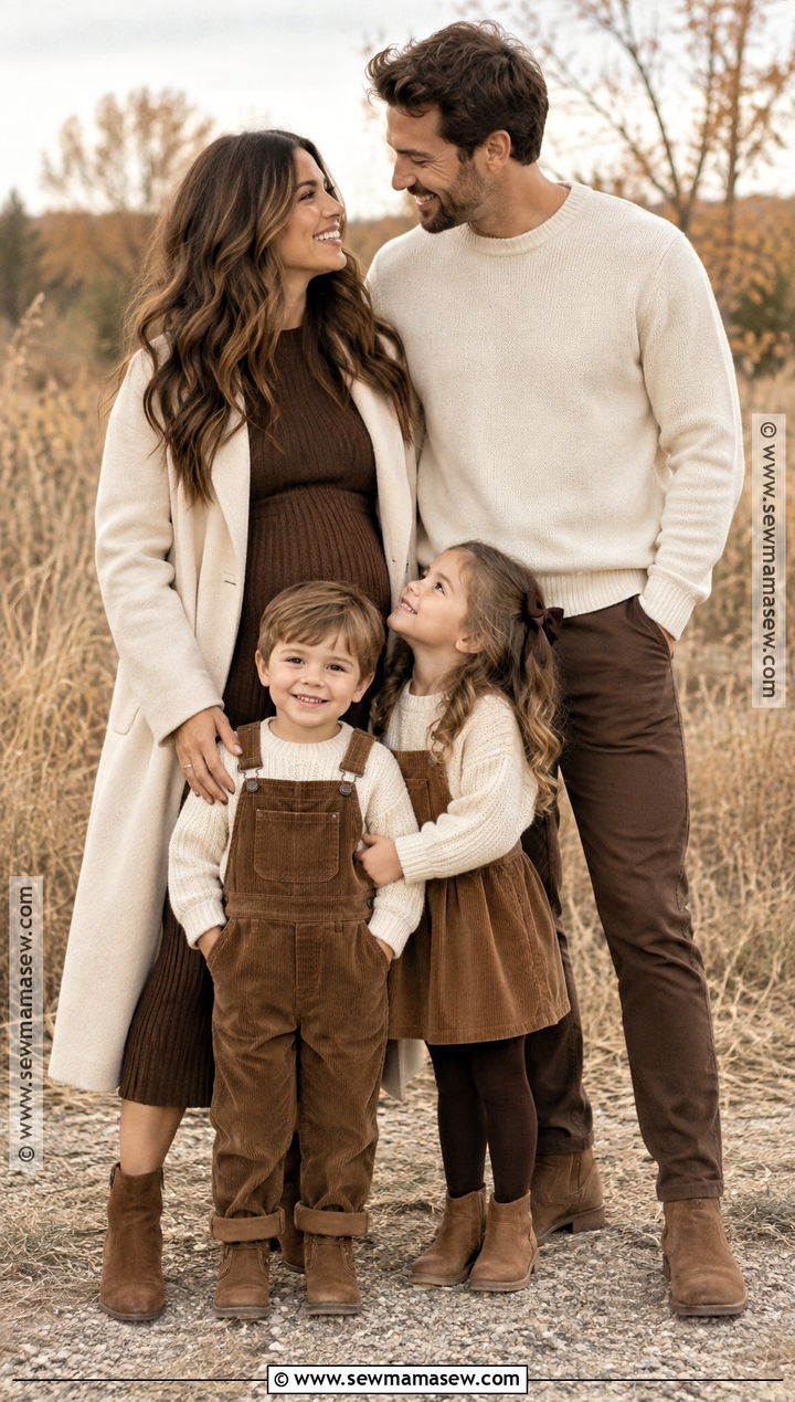 Chocolate Brown And Cream Fall Family Picture Outfits - 15 Family Pictures Matching Outfits Fall