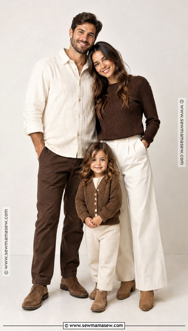 Chocolate Brown And Cream Family Picture Outfit - 15 fall family of 3 pictures outfits