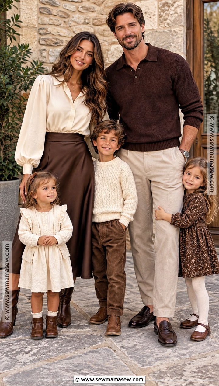 Chocolate Brown And Cream September Family Photo Outfits - 25 september family pictures outfits